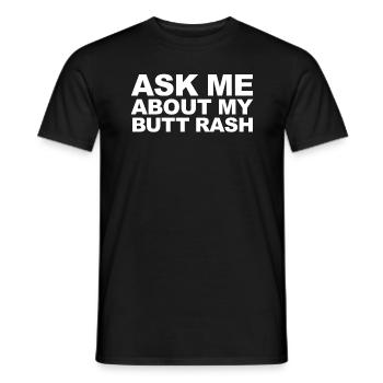 Fragen Sie mich nach meinem Po-Ausschlag, lustig,A - Männer T-Shirt - Schwarz - Vorne - AI Model Male 178 light (178cm)