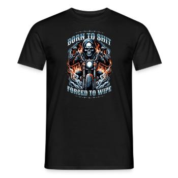 Born To Shit Forced To Wipe Skelett-Männer - Männer T-Shirt - Schwarz - Vorne - AI Model Male 178 light (178cm)