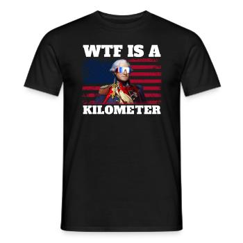 George Washington 4. Juli WTF ist ein Kilometer - Männer T-Shirt - Schwarz - Vorne - AI Model Male 178 light (178cm)