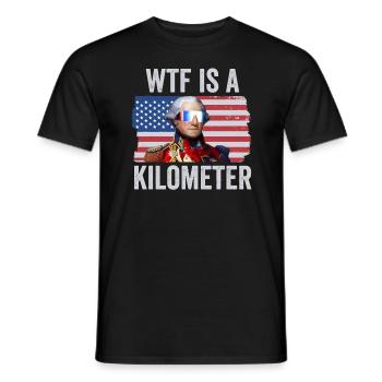 George Washington 4. Juli WTF ist ein Kilometer - Männer T-Shirt - Schwarz - Vorne - AI Model Male 178 light (178cm)