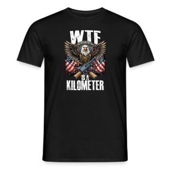 WTF ist ein Kilometer. 4. Juli Eagle WTF-Kilometer - Männer T-Shirt - Schwarz - Vorne - AI Model Male 178 light (178cm)