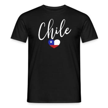 Chile-Flaggen-Herz Stolzes chilenisches patriotisc - Männer T-Shirt - Schwarz - Vorne - AI Model Male 178 light (178cm)