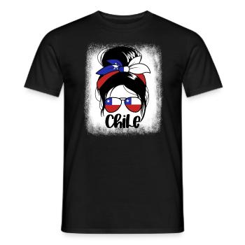 Chile Messy Bun Patriotische chilenische stolze Fr - Männer T-Shirt - Schwarz - Vorne - AI Model Male 178 light (178cm)