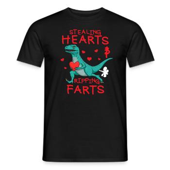 Herzen stehlen und Fürze reißen, Jungen zum Valent - Männer T-Shirt - Schwarz - Vorne - AI Model Male 178 light (178cm)