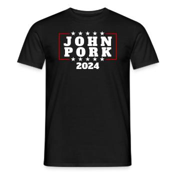 John Pork 2024 John Pork - Männer T-Shirt - Schwarz - Vorne - AI Model Male 178 light (178cm)