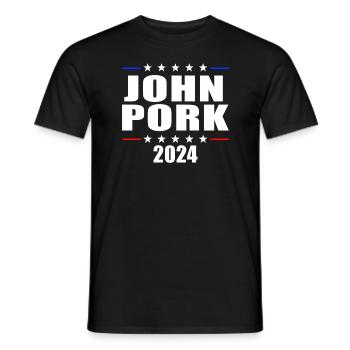 John Pork 2024 John Pork - Männer T-Shirt - Schwarz - Vorne - AI Model Male 178 light (178cm)