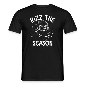 Rizz The Season Funny Rizz Santa Rizzler Santa - Men's T-Shirt - black - Front - AI Model Male 178 light (178cm)