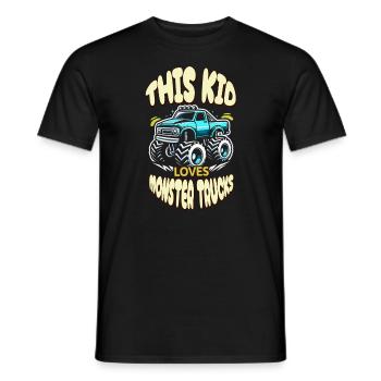 Ce gamin adore le Monster Truck de Monster Tr - T-shirt homme - noir - Devant - AI Model Male 178 light (178cm)