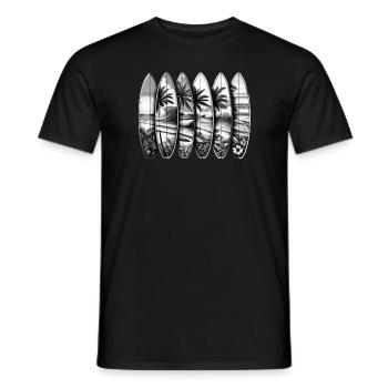 Surfboard Art Surfing Retro Surfer Surf Shop - Men's T-Shirt - black - Front - AI Model Male 178 light (178cm)