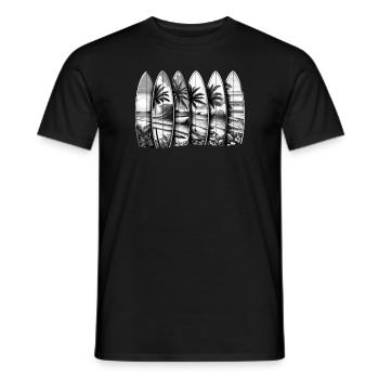 Surfboard Art Surfing Retro Surfer Surf Shop - Men's T-Shirt - black - Front - AI Model Male 178 light (178cm)
