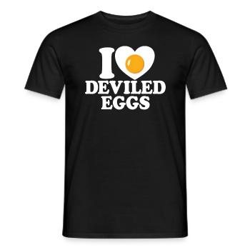Ich liebe Teufelseier. Lustiges Thanksgiving-Teufe - Männer T-Shirt - Schwarz - Vorne - AI Model Male 178 light (178cm)