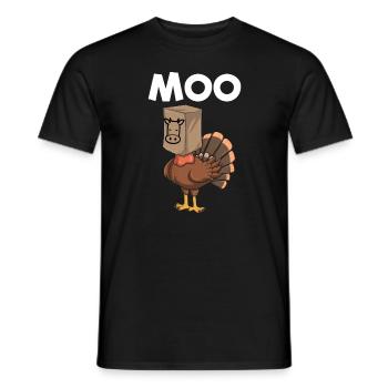 Moo Turkey Cow Disguise, Funny Thanksgiving - Men's T-Shirt - black - Front - AI Model Male 178 light (178cm)