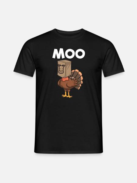 Muh Truthahn-Kuh-Verkleidung, lustiges Erntedankfe - Männer T-Shirt - Schwarz