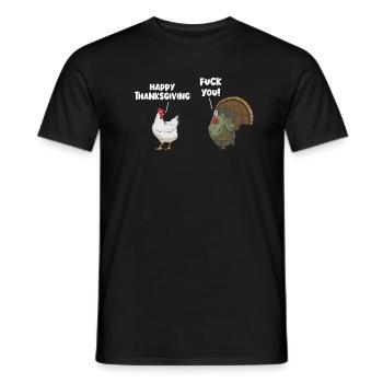 Poulet de Thanksgiving Joyful, Vulgaire Thanksgivin - T-shirt homme - noir - Devant - AI Model Male 178 light (178cm)