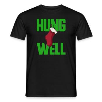 Hung Well Bas de Noël Raunchy Homme - T-shirt homme - noir - Devant - AI Model Male 178 light (178cm)