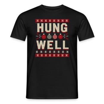 Hung Well Bas de Noël Raunchy Homme - T-shirt homme - noir - Devant - AI Model Male 178 light (178cm)