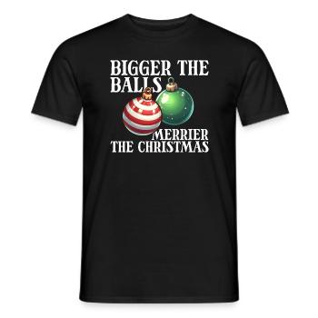 Bigger The Balls Merrier The Christmas Raunchy - Men's T-Shirt - black - Front - AI Model Male 178 light (178cm)