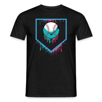Baseball-Tropfen besprüht Baseball Cooles Baseball - Männer T-Shirt - Schwarz - Vorne - AI Model Male 178 light (178cm)