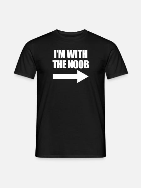 Ik ben met de Noob Arrow Right Video gamer Noob - Heren T-shirt - zwart