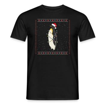 Weihnachtspinguin Lustiger hässlicher Weihnachtspu - Männer T-Shirt - Schwarz - Vorne - AI Model Male 178 light (178cm)