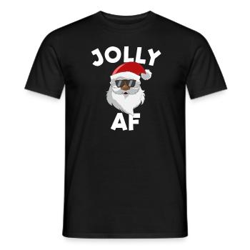 Jolly AF Schwarzer Weihnachtsmann Weihnachten Joll - Männer T-Shirt - Schwarz - Vorne - AI Model Male 178 light (178cm)