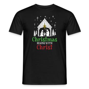Noël commence avec le Christ - T-shirt homme - noir - Devant - AI Model Male 178 light (178cm)