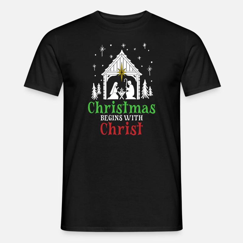 Weihnachten beginnt mit Christus - Männer T-Shirt - Schwarz