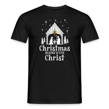 Noël commence avec le Christ - T-shirt homme - noir - Devant - AI Model Male 178 light (178cm)