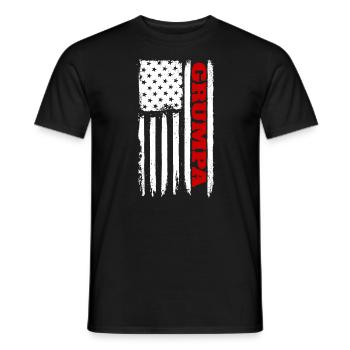 Grumpa Drapeau Américain Patriotique Grand-père Fête des Pères - T-shirt homme - noir - Devant - AI Model Male 178 light (178cm)