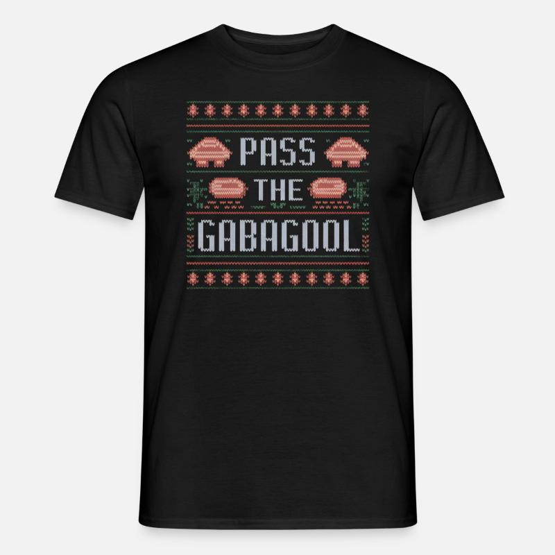 Übergeben Sie den Gabagool-Weihnachtspullover Gaba - Männer T-Shirt - Schwarz