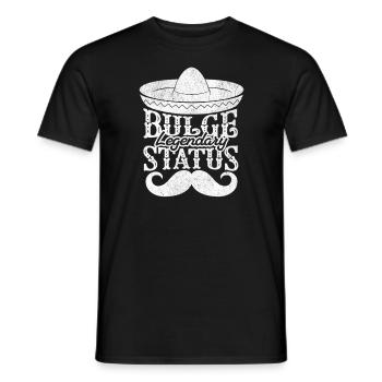 Legendary bulge status. Funny, raunchy He - Men's T-Shirt - black - Front - AI Model Male 178 light (178cm)