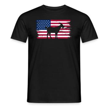 CHÈVRE. Drapeau américain GOAT - T-shirt homme - noir - Devant - AI Model Male 178 light (178cm)