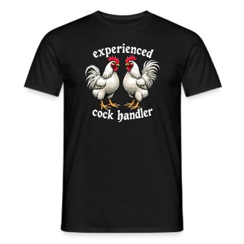 Manutentionnaire expérimenté. Clés de femmes drôles - T-shirt homme - noir - Devant - AI Model Male 178 light (178cm)