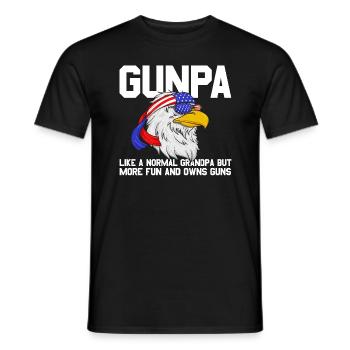Gunpa Eagle Lustiger Gun Opa Vatertag Gunpa - Männer T-Shirt - Schwarz - Vorne - AI Model Male 178 light (178cm)