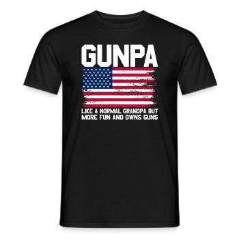 Gunpa Amerikanische Flagge Gun Opa Vatertag Gunpa - Männer T-Shirt - Schwarz - Vorne - AI Model Male 178 light (178cm)