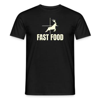 Fast Food Lustiger Hirschjäger Herren Hirschjagd - Männer T-Shirt - Schwarz - Vorne - AI Model Male 178 light (178cm)