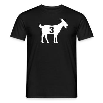 Ziege 3 G.O.A.T. Nummer drei Ziege - Männer T-Shirt - Schwarz - Vorne - AI Model Male 178 light (178cm)