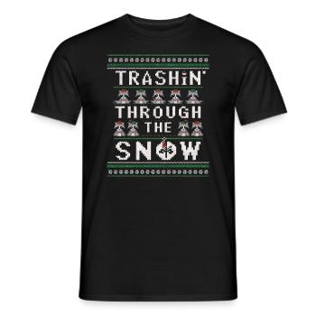 Trashin' Through The Snow Weihnachts-Waschbären-Mü - Männer T-Shirt - Schwarz - Vorne - AI Model Male 178 light (178cm)