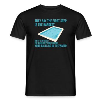 Der dritte Schritt ist das schwierigste lustige Mä - Männer T-Shirt - Schwarz - Vorne - AI Model Male 178 light (178cm)