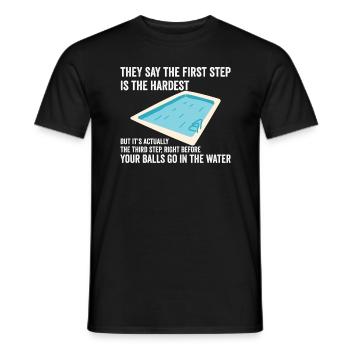 Der dritte Schritt ist das schwierigste lustige Mä - Männer T-Shirt - Schwarz - Vorne - AI Model Male 178 light (178cm)
