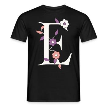 Buchstabe E Monogramm Retro - Männer T-Shirt - Schwarz - Vorne - AI Model Male 178 light (178cm)