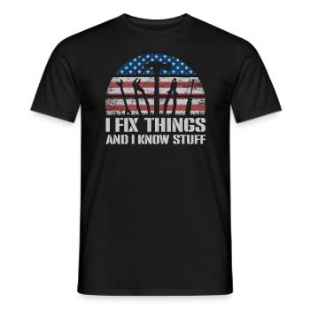Ich repariere Dinge und ich weiß Dingeich reparier - Männer T-Shirt - Schwarz - Vorne - AI Model Male 178 light (178cm)