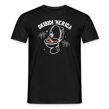 Skibidi' Merica Washington Skibidi ToiletteGeorge - T-shirt homme - noir - Devant - AI Model Male 178 light (178cm)