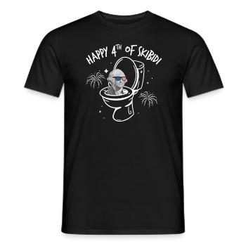Happy 4th of Skibidi Washington Skibidi ToiletteTe - Männer T-Shirt - Schwarz - Vorne - AI Model Male 178 light (178cm)