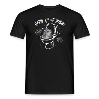 Happy 4th Of Skibidi Ben Franklin Skibidi Toilette - Männer T-Shirt - Schwarz - Vorne - AI Model Male 178 light (178cm)