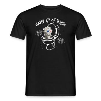 Happy 4th Of Skibidi Jefferson Skibidi Toilette - Männer T-Shirt - Schwarz - Vorne - AI Model Male 178 light (178cm)