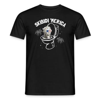 Skibidi 'Merica Thomas Jefferson Skibidi ToiletteT - T-shirt homme - noir - Devant - AI Model Male 178 light (178cm)