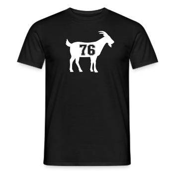 Ziege 76 G.O.A.T. Nummer sechsundsiebzig Ziege - Männer T-Shirt - Schwarz - Vorne - AI Model Male 178 light (178cm)