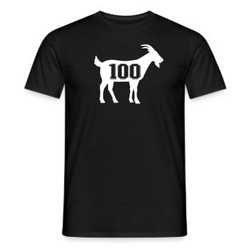 Goat 100 G.O.A.T. Number One Hundred Goat Shirt with - Men's T-Shirt - black - Front - AI Model Male 178 light (178cm)