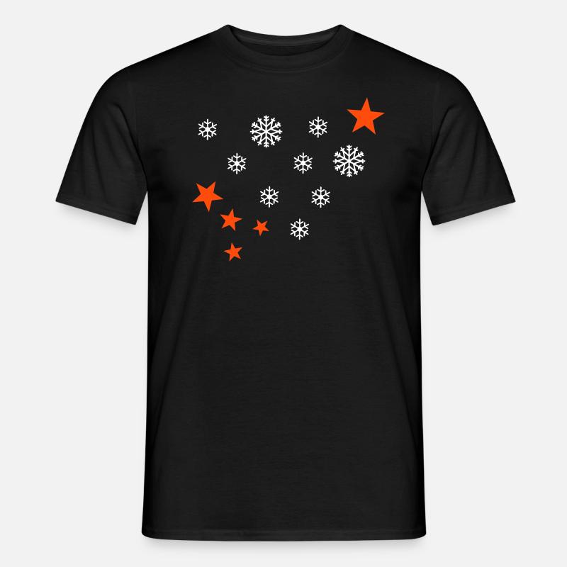 Schneeflocken - Männer T-Shirt - Schwarz